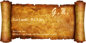 Galamb Milán névjegykártya