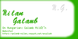 milan galamb business card